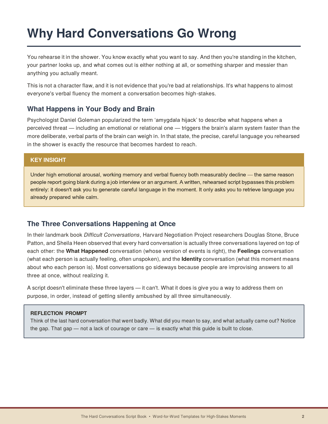 The Hard Conversations Script Book