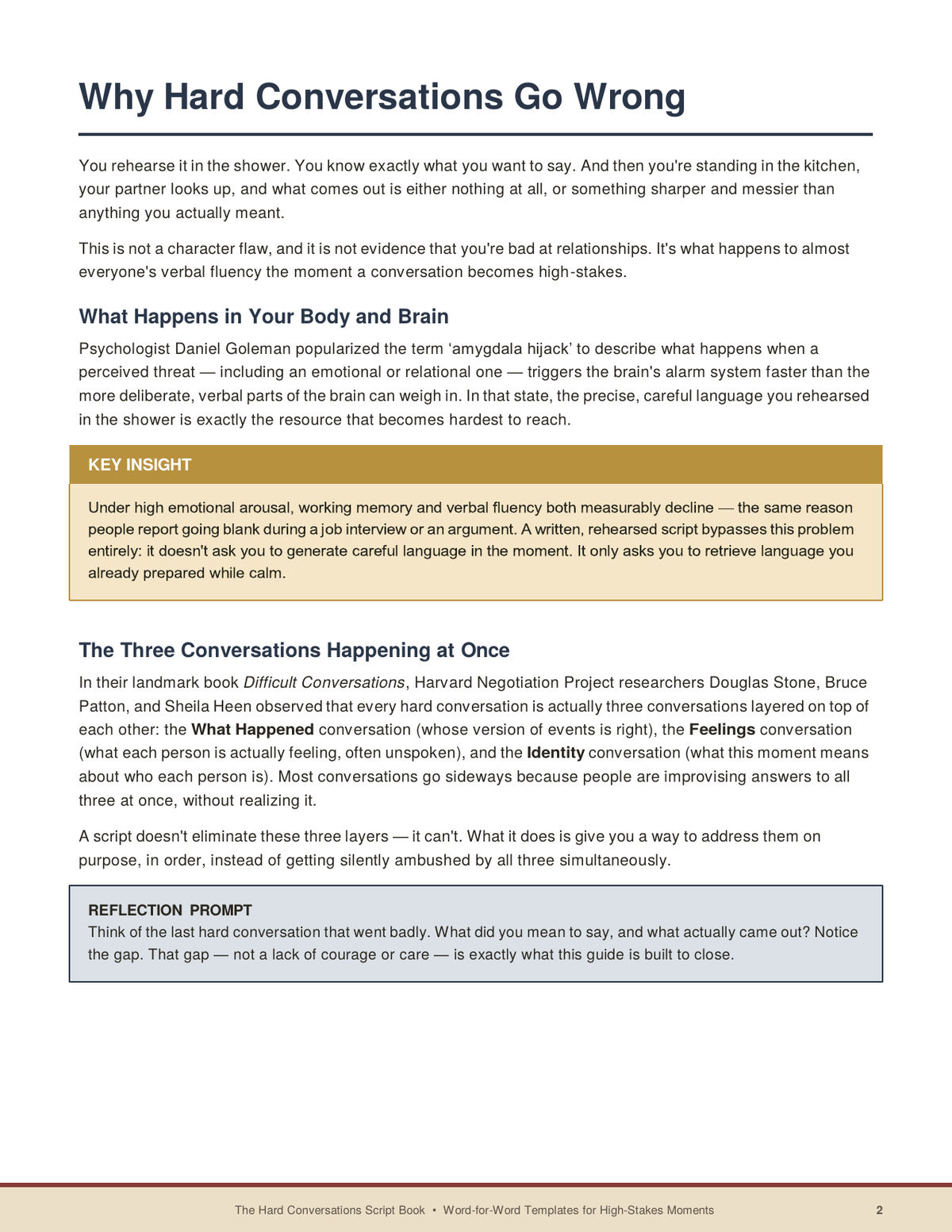 The Hard Conversations Script Book